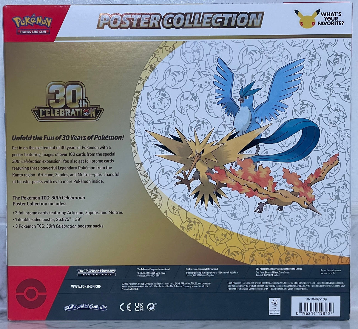 Pokemon TCG 30th Celebration Poster Collection Sealed