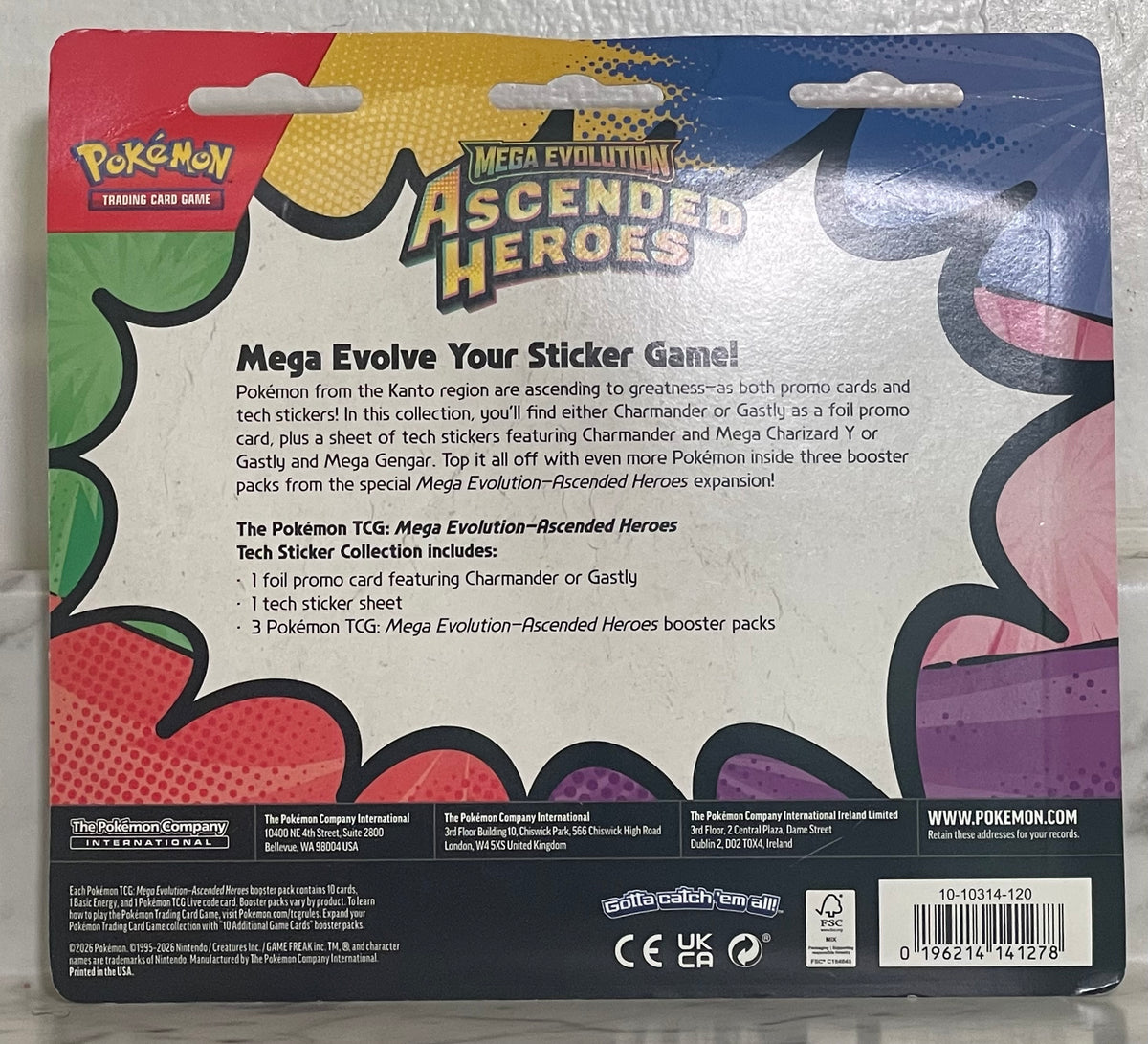 Pokemon TCG Mega Evolution: Ascended Heroes Tech Sticker Collection Gastly