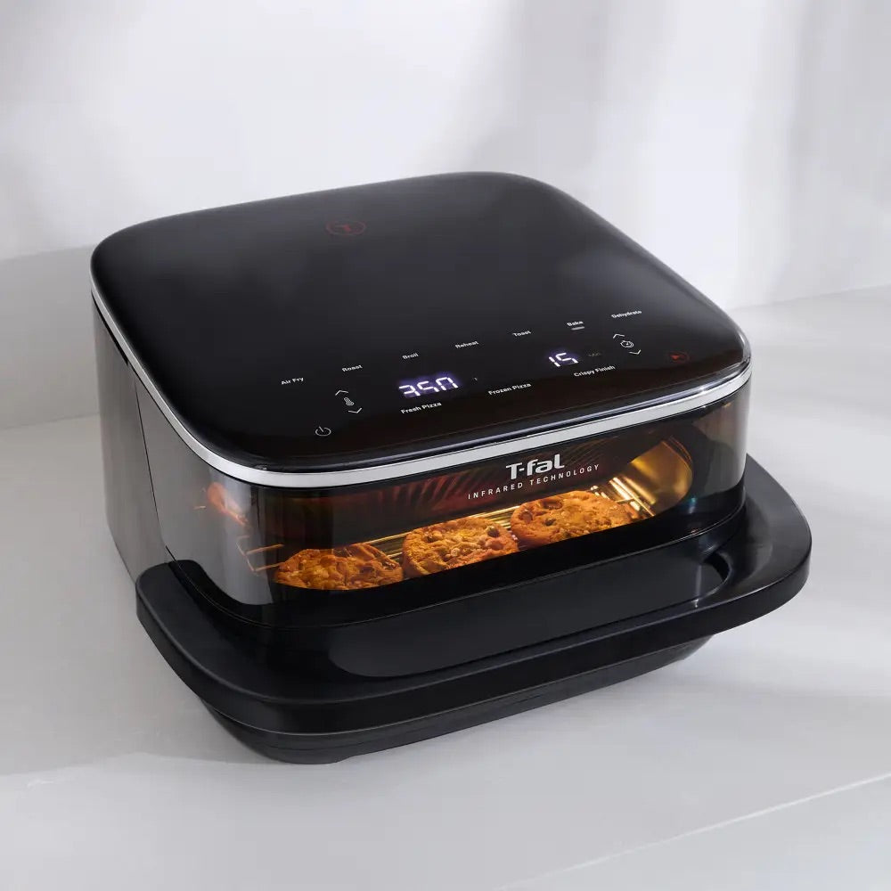 T-Fal XXL Surface Infrared Air Fryer Surface XXL, 6.3QT / 6L, 12.7" Square Cooking Surface, Dual Heating, Black