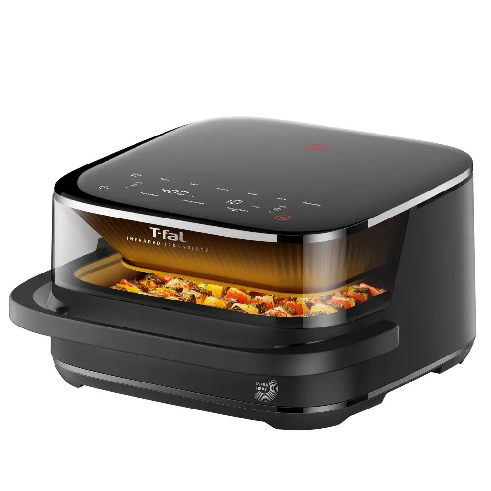 T-Fal XXL Surface Infrared Air Fryer Surface XXL, 6.3QT / 6L, 12.7" Square Cooking Surface, Dual Heating, Black